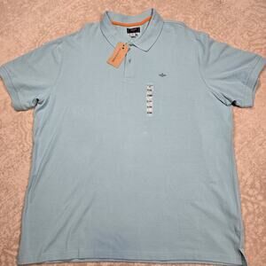 Dockers Tour Polo Shirt Men's Size Small Light Blue Short Sleeve 100% Cotton